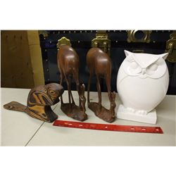 Wooden Animal Decorative Pieces (4 Pieces)