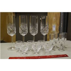Lot of Crystal Glasses (10)& Small Glasses (4)