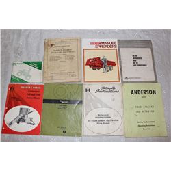 Lot of Implement Guides& Operator Manuals (8)