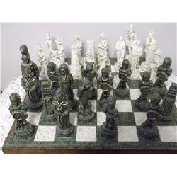 Chinese Terracotta Warrior Chess Set With Tile Case