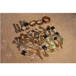 Watch Lot (7) W/ Keys (Calvin Hill, Chatelaine, Abalone (2), Hilfiger, Citizen And Amona)