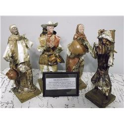 Village People (4) (Handcrafter Clay And Paper Figures)
