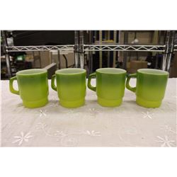 Set Of 4 Fire King Mugs, Ex. Condition