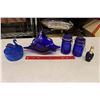 Image 1 : Cobalt Glassware (Jars, Art Glass, Limoges Atomizer)