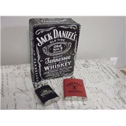 Jack Daniels Whiskey Tin W/ 2 Flasks