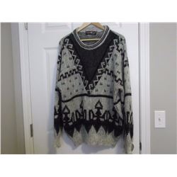 Cowichan Style Wool Sweater, Size L