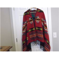 Navajo Style Hooded Poncho