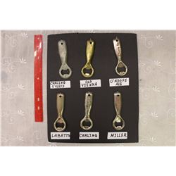 Collection Beer Co. Bottle Openers (6) (Carlings, Old Vienna, O'Keefe Ale, Labatt's, Carling O'Keefe
