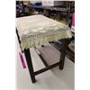 Image 3 : Walnut Vanity Bench With Crochet Seat (13"x20")