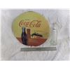 Image 1 : Round Coke Tin Sign (Reproduction) W/ 1931 Bottle