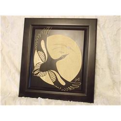 Hand Carved Bird Picture By "Shanna" Meacham, Sask