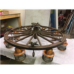 Western Style Chandilier, Needs Some Repair, 36" Wide