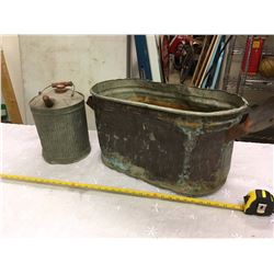 Galvanized Tub And Oil Can