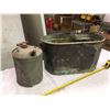 Image 2 : Galvanized Tub And Oil Can