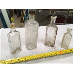 Lot Of Vintage Glass Bottles (4)