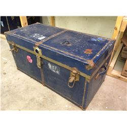 Blue Metal Trunk, 36"x17"x18"