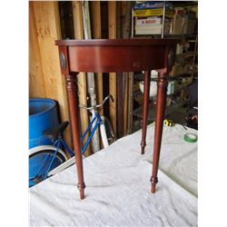 Vintage Half Moon End Table, 24"x29"x12"