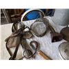Image 5 : Lot Of Misc Items (Wooden Planer, IH Hubcap, Galvanized Oil Can)