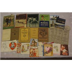 1920's&1930's Paper Related (School Song Books, Note Books, Post Cards, Magic Baking Powder Cook Boo