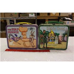 Aladdin Robin Hood Tin Lunch Box& Thermos The Road Runner Tin Lunch Box w/Thermos