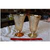 Image 1 : Two Iris And Herringbone Iridecent Glass Vases