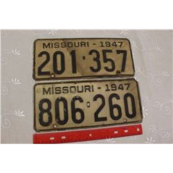 1947 Missouri License Plates (2)