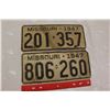 Image 1 : 1947 Missouri License Plates (2)