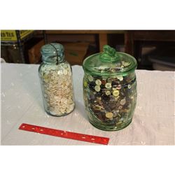 Glass Jars Full OF Vintage Buttons (2)