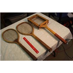 Lot Of Vintage Wooden Tennis Rackets (3)