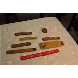 Lot Of Vintage Expanding Wooden Rulers