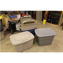 Plastic Containers W/ Matching Lids (5) (3 Rubbermaid, 1 Get Sorted, 1 Sterlite)