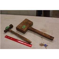 Wooden Mallet & A Hammer