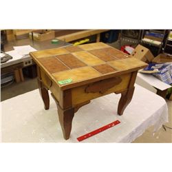 Tile Top Antique Side Table