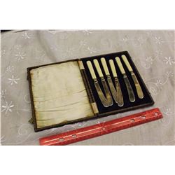 Set of 6 Bone Handled Knives In Original Case