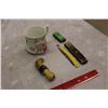 Image 1 : Antique German Shaving Mug, Brush & Straight Razor