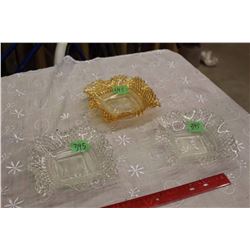 Fluted 1940’s Glass Candy Dishes (3)