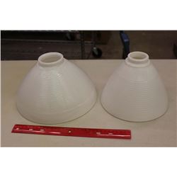 2 Milk Glass Globes For 1940’s/50’s Lamps – New / Old Stock