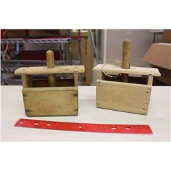 2 Wooden Butter Presses