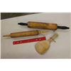Image 2 : 2 Wooden Rolling Pins And A Wooden Butter/Mixing Paddle