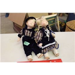 Boy & Girl Porcelain Headed, Hands and Legs Dolls