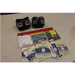 2 View-masters – Black & Brown With An Assortment Of Reels Including Expos 67 & Wild Birds.