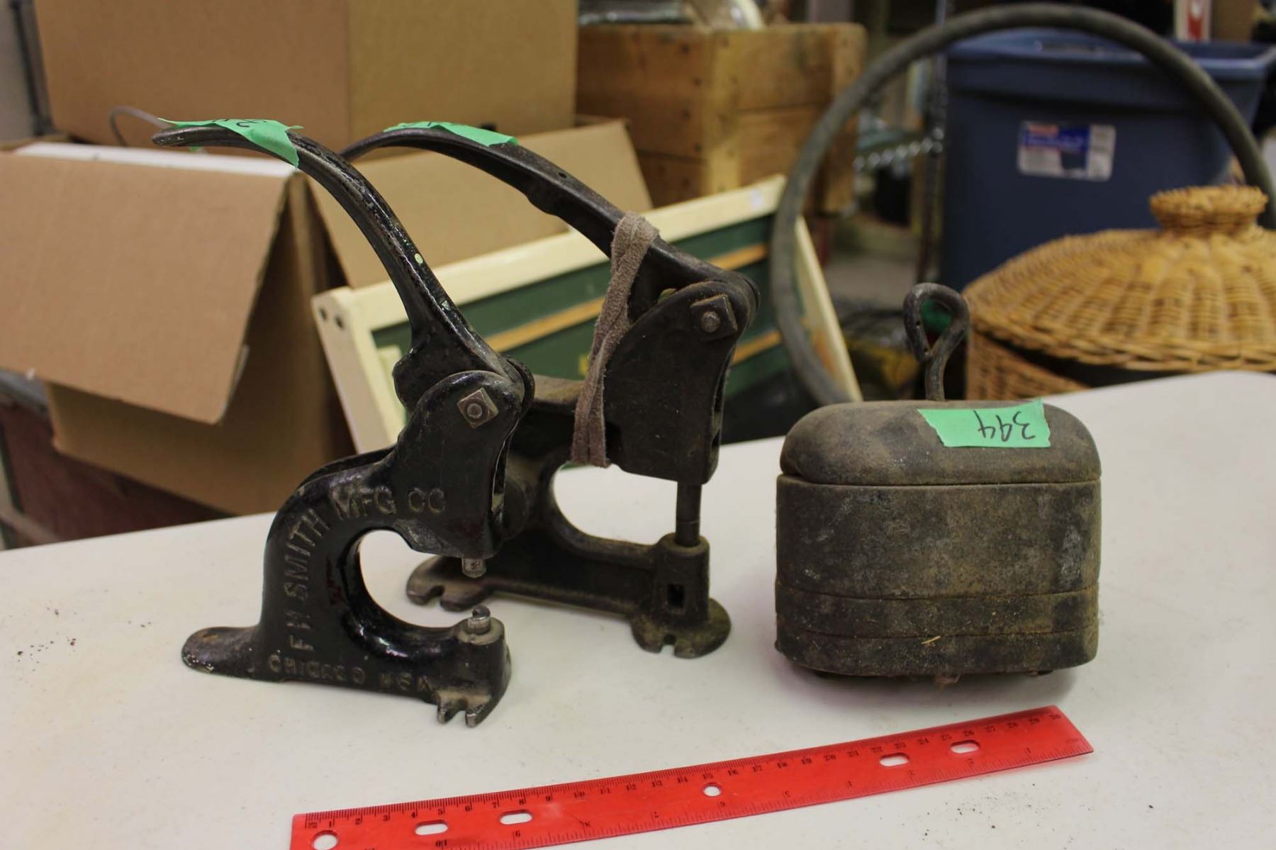 2 - 1905 F H Smith & Co. Riveting Machines With A Hanging Weight.