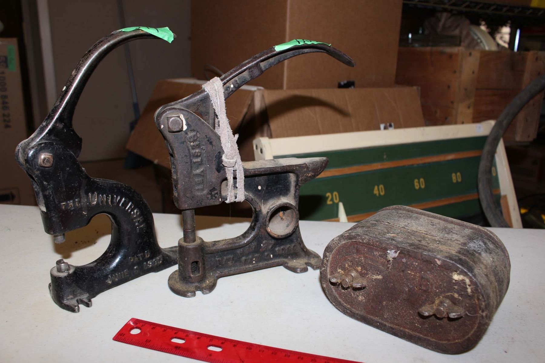 2 - 1905 F H Smith & Co. Riveting Machines With A Hanging Weight.