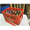 Image 1 : Pop Crate w/ Various Pop Bottles (Some Full) Pop Shoppe,Coke Cola,Mountain Dew,Dr. Pepper,Pepsi,Spri