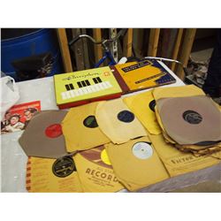 Lot  of Antique Records w/Hohner slaviphon & Music of Irving Berlin