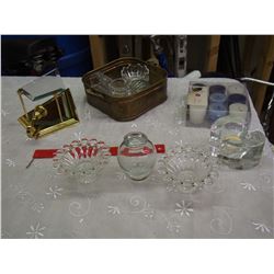 Candle Holders & Candles  w/ Brass