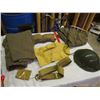 Image 1 : WW2 Canadian Military Lot (Battle Pants, Field Shirt, Helmet (1942 CL/C), Pouches, Ankle Gators, And