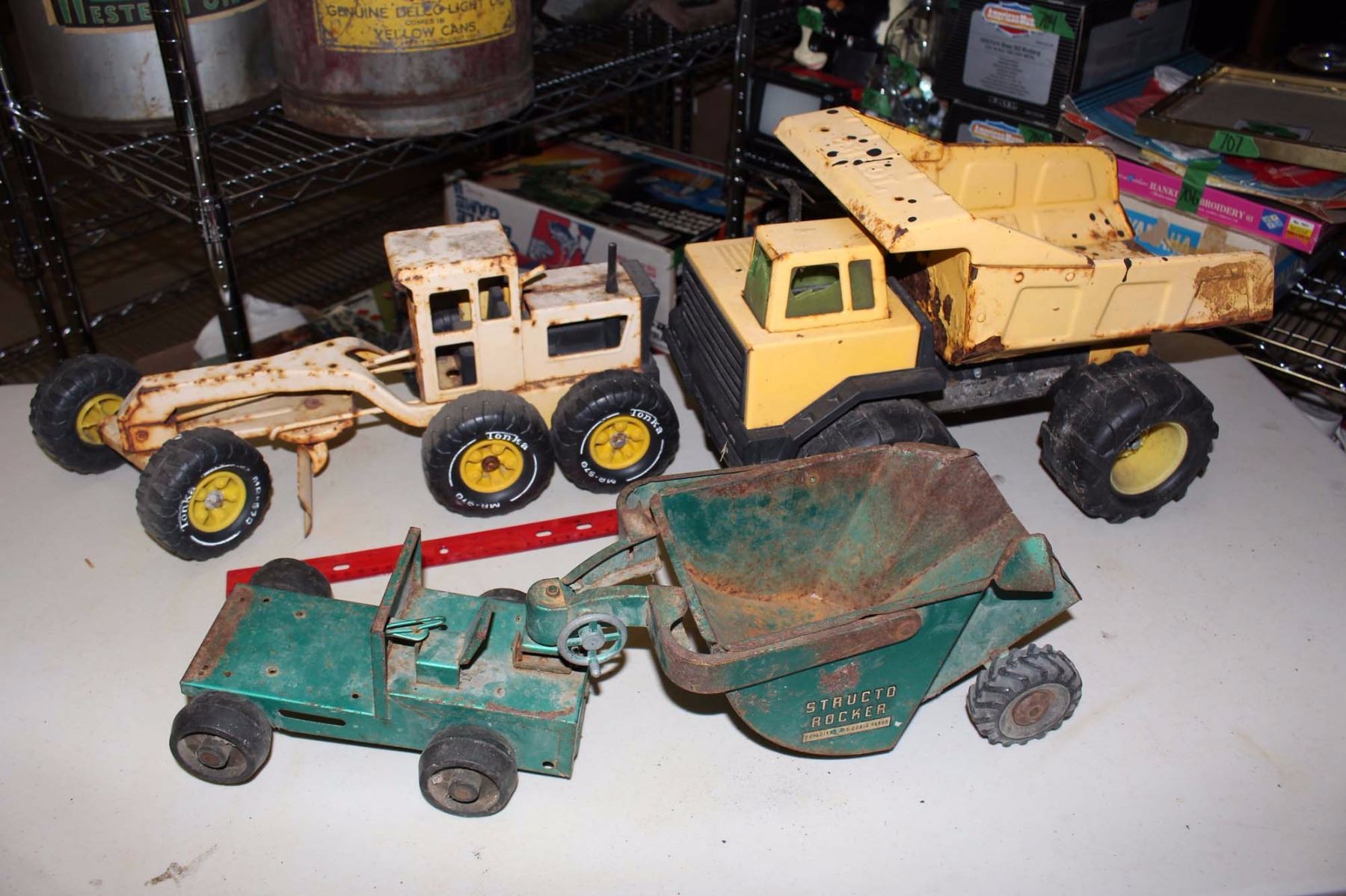 Structo Rocker Toy Toy Structo Rocker, Tonka Tractor& Tonka Dump Truck
