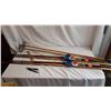 Image 1 : Set Of Wooden Skis And Poles