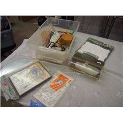 Tub Full Of Craft Supplies